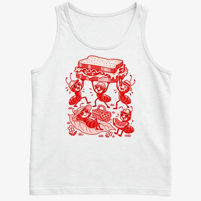 Ants Picnic with Sandwich and Basket-Men's Tank Top-White