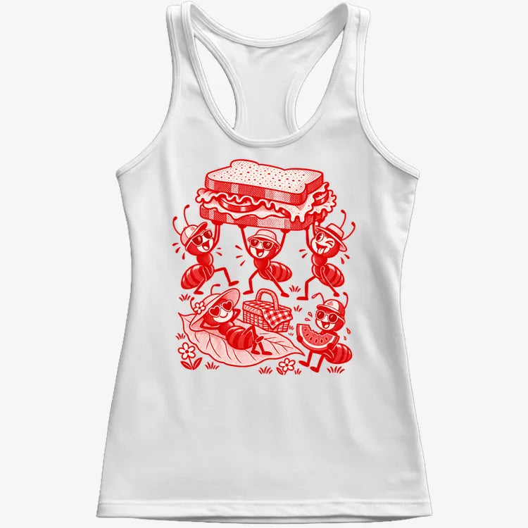 Ants Picnic with Sandwich and Basket-Women's Tank Top-Snow