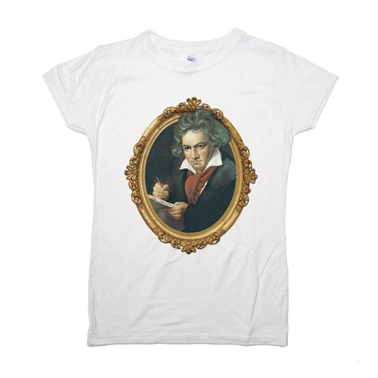 Beethoven Portrait Composer Art graphic Women's T-Shirt in Snow