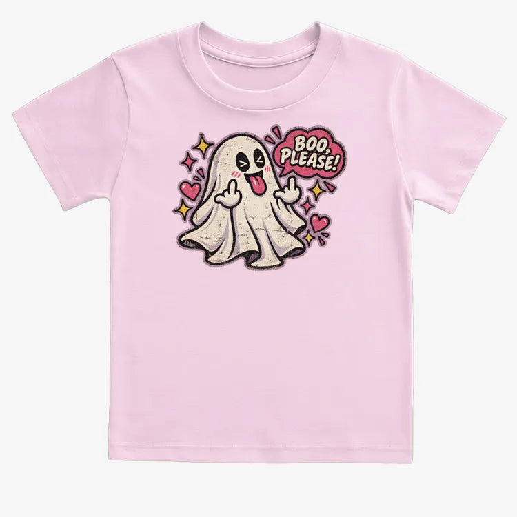Boo Please!-Kids T-Shirt-Pink