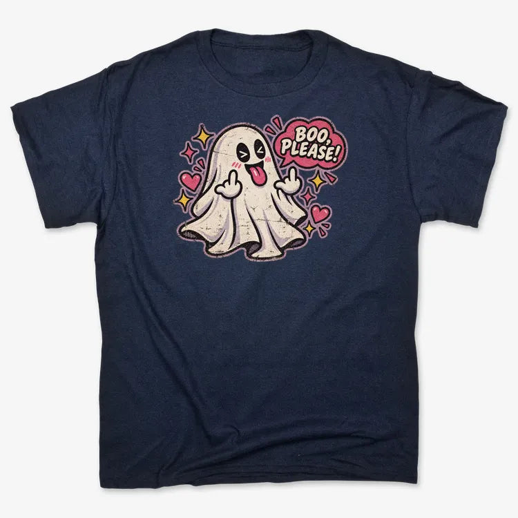 Boo Please!-Unisex Heavyweight T-Shirt-Navy Blue