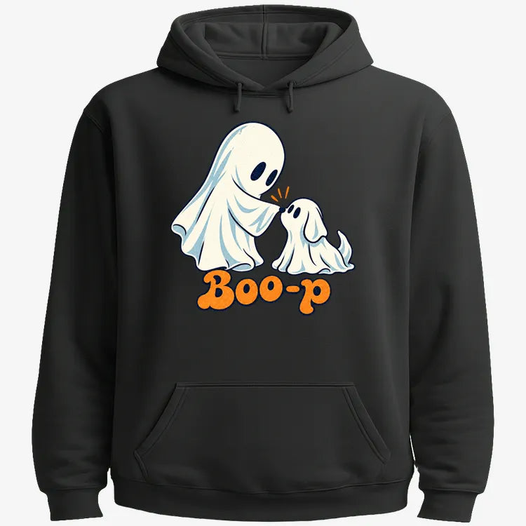 Boo-p cute ghost and puppy-Hoodie-Black