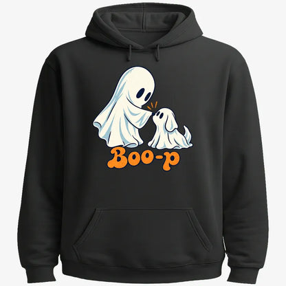 Boo-p cute ghost and puppy-Hoodie-Black