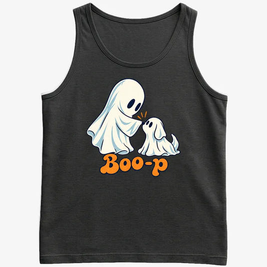 Boo-p cute ghost and puppy-Men's Tank Top-Black