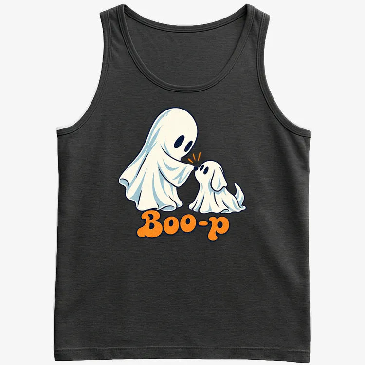 Boo-p cute ghost and puppy-Men's Tank Top-Black
