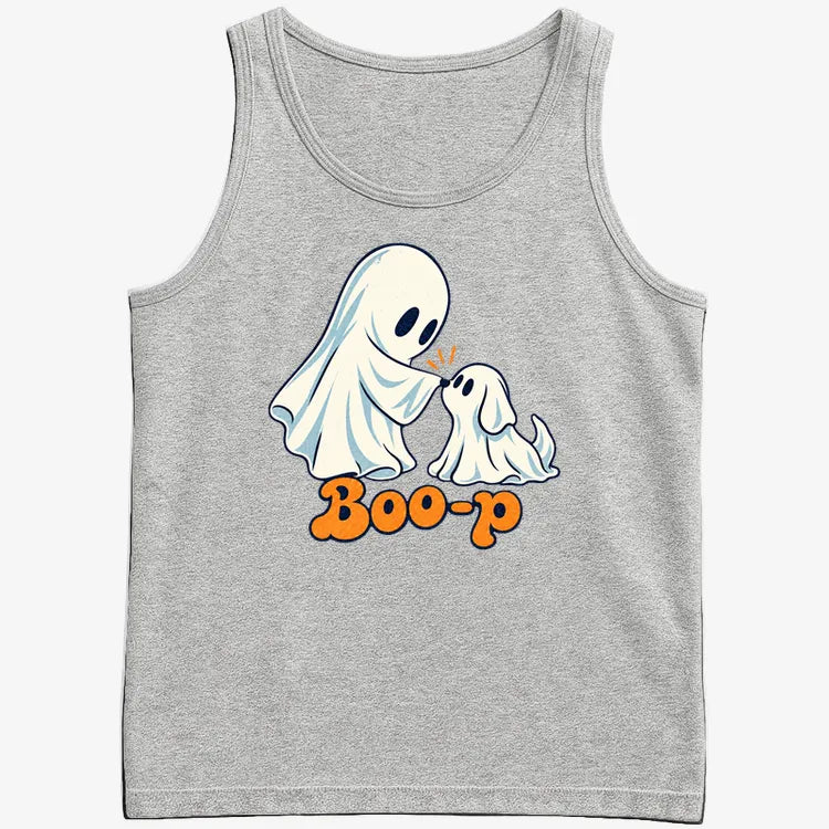 Boo-p cute ghost and puppy-Men's Tank Top-Gray Heather