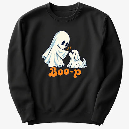 Boo-p cute ghost and puppy-Sweatshirt-Black