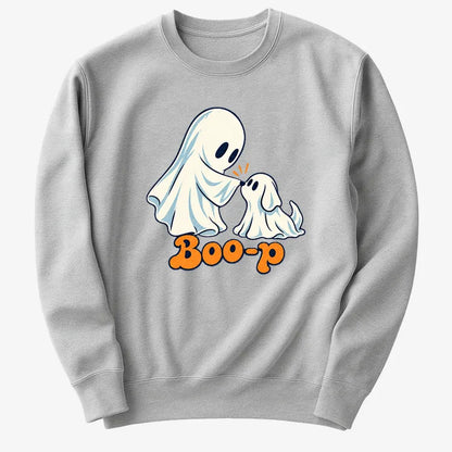 Boo-p cute ghost and puppy-Sweatshirt-Gray Heather