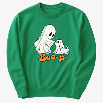 Boo-p cute ghost and puppy-Sweatshirt-Green