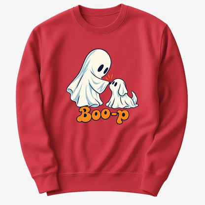 Boo-p cute ghost and puppy-Sweatshirt-Red