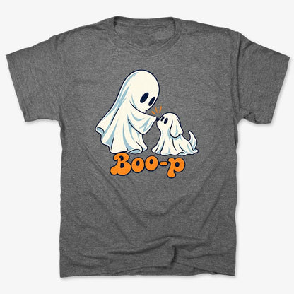 Boo-p cute ghost and puppy-Unisex Heavyweight T-Shirt-Charcoal Heather