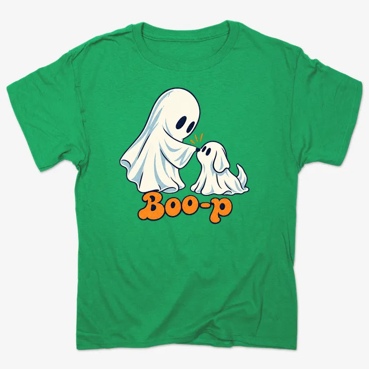 Boo-p cute ghost and puppy-Unisex Heavyweight T-Shirt-Kelly Green Heather