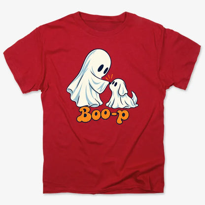 Boo-p cute ghost and puppy-Unisex Heavyweight T-Shirt-Red