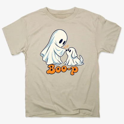 Boo-p cute ghost and puppy-Unisex Heavyweight T-Shirt-Sand