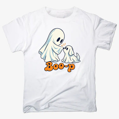 Boo-p cute ghost and puppy-Unisex Heavyweight T-Shirt-White