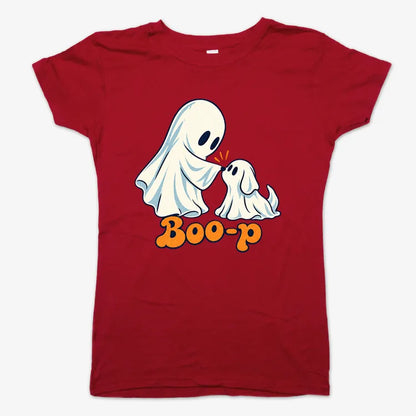 Boo-p cute ghost and puppy-Women's T-Shirt-Deep Red