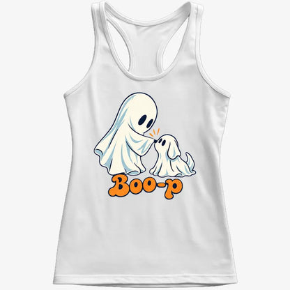 Boo-p cute ghost and puppy-Women's Tank Top-Snow