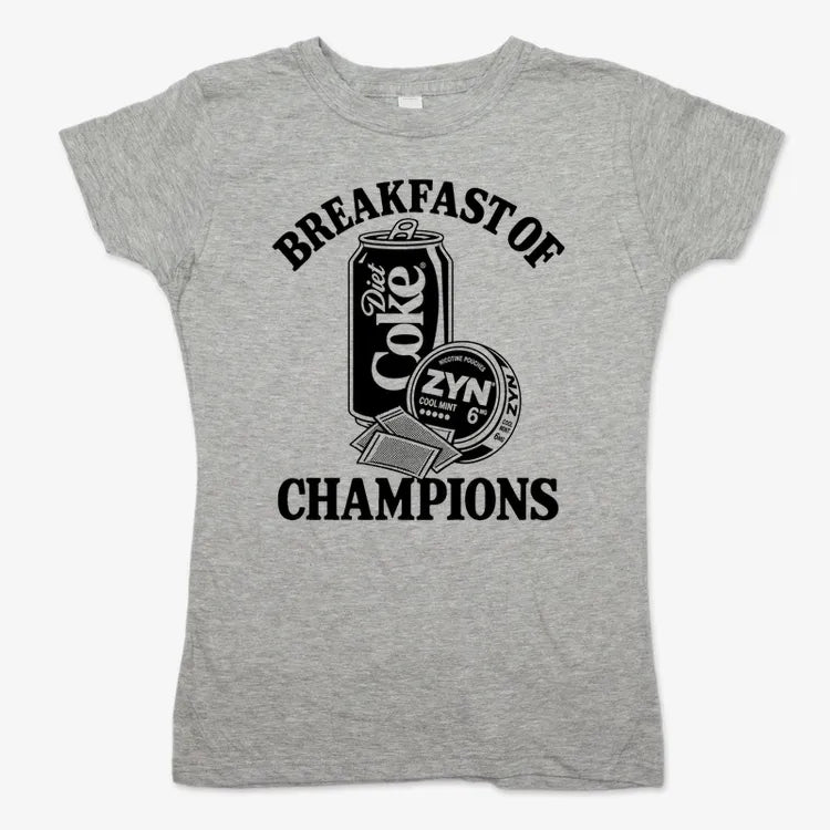 Breakfast of Champs-Women's T-Shirt-Gray Granite
