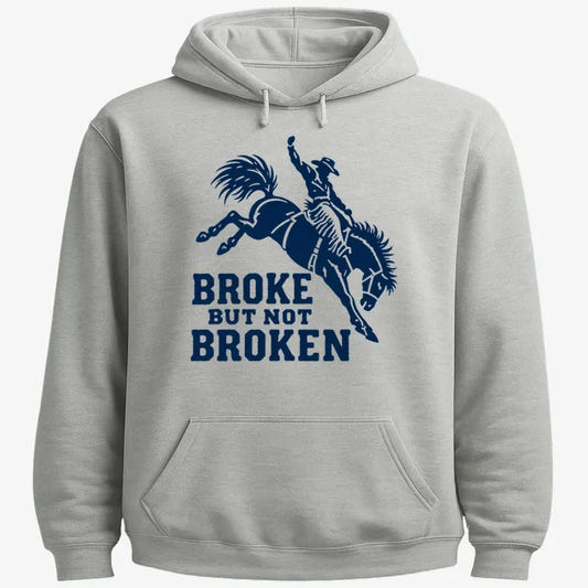 Broke but Not Broken-Hoodie-Gray Heather