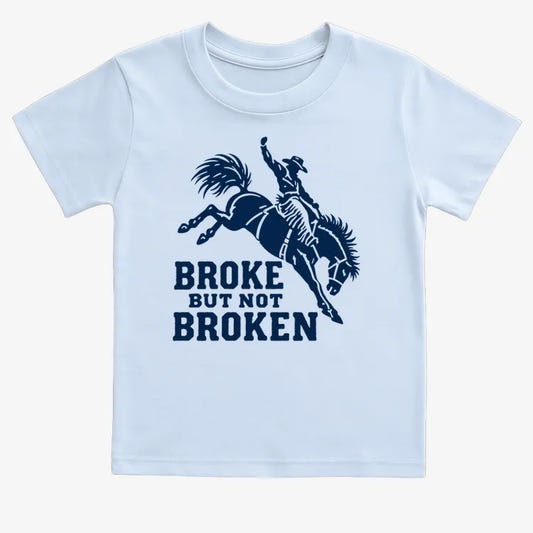 Broke but Not Broken-Kids T-Shirt-Blue