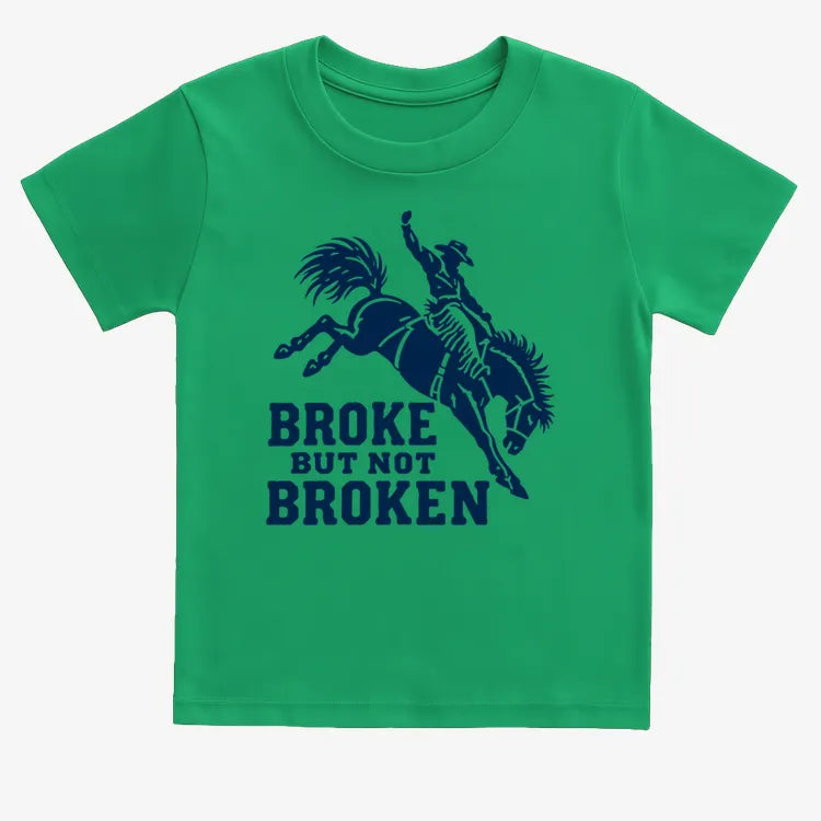 Broke but Not Broken-Kids T-Shirt-Green