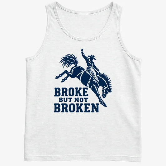Broke but Not Broken-Men's Tank Top-White