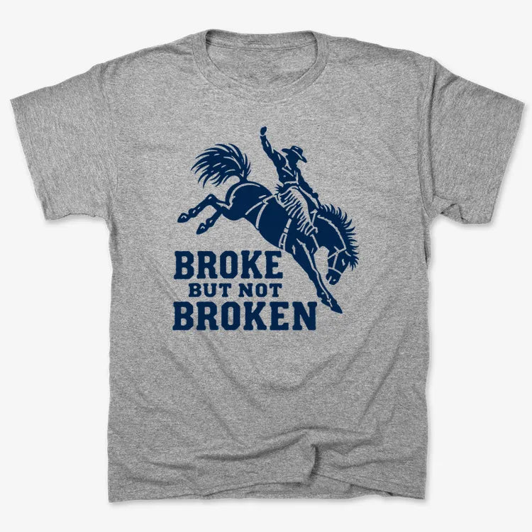 Broke but Not Broken-Unisex Heavyweight T-Shirt-Heather Gray