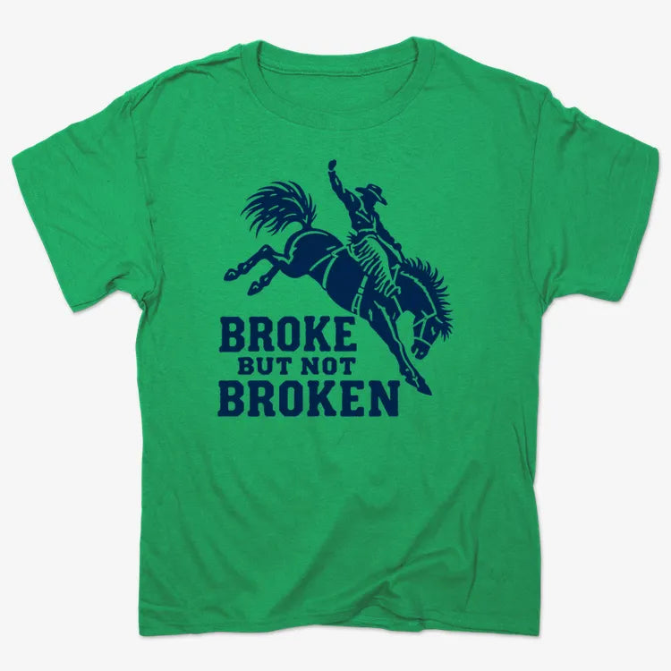 Broke but Not Broken-Unisex Heavyweight T-Shirt-Kelly Green Heather
