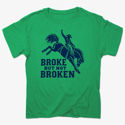 Broke but Not Broken-Unisex Heavyweight T-Shirt-Kelly Green Heather