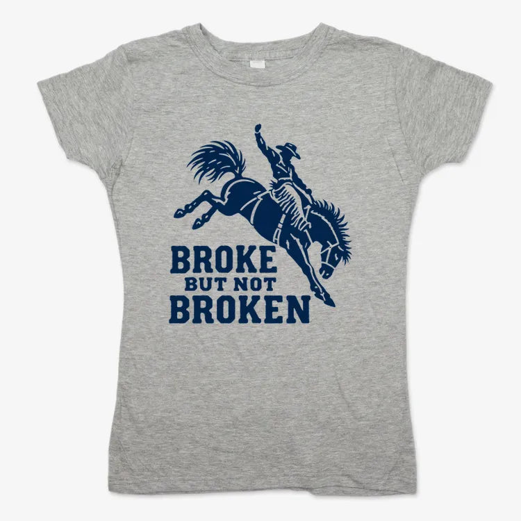 Broke but Not Broken-Women's T-Shirt-Gray Granite