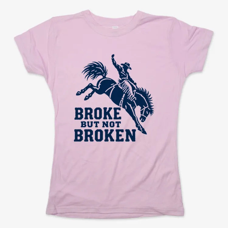 Broke but Not Broken-Women's T-Shirt-Soft Pink