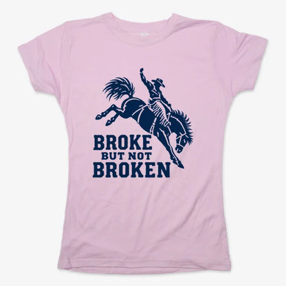 Broke but Not Broken-Women's T-Shirt-Soft Pink