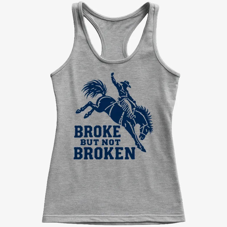 Broke but Not Broken-Women's Tank Top-Gray Granite
