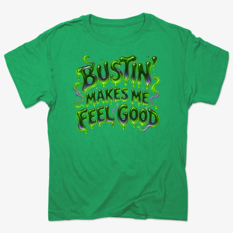 Bustin' Makes Me Feel Good-Unisex Heavyweight T-Shirt-Kelly Green Heather