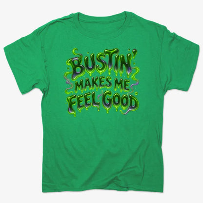 Bustin' Makes Me Feel Good-Unisex Heavyweight T-Shirt-Kelly Green Heather