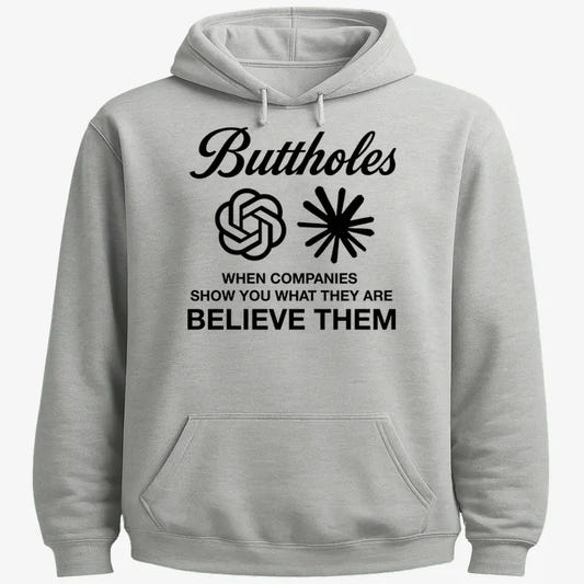 Buttholes: Believe them-Hoodie-Gray Heather