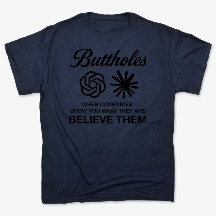 Buttholes: Believe them-Men's T-Shirt-Navy Blue