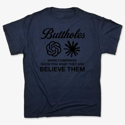 Buttholes: Believe them-Men's T-Shirt-Navy Blue