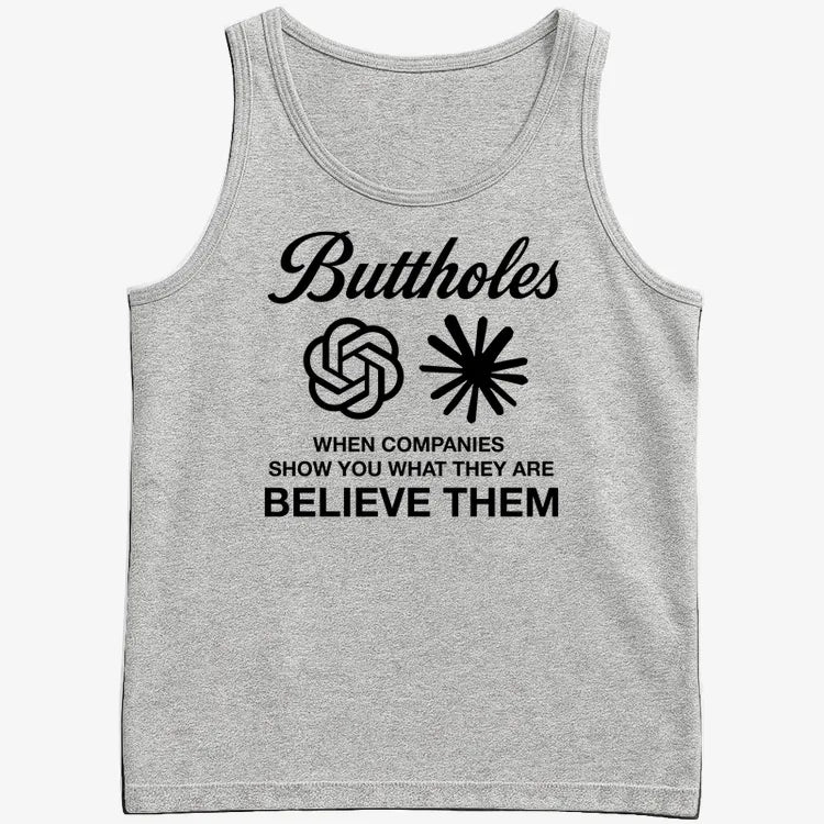 Buttholes: Believe them-Men's Tank Top-Gray Heather