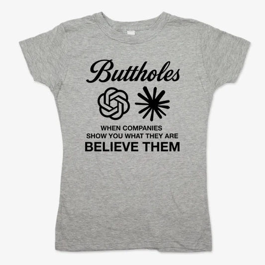 Buttholes: Believe them-Women's T-Shirt-Gray Granite