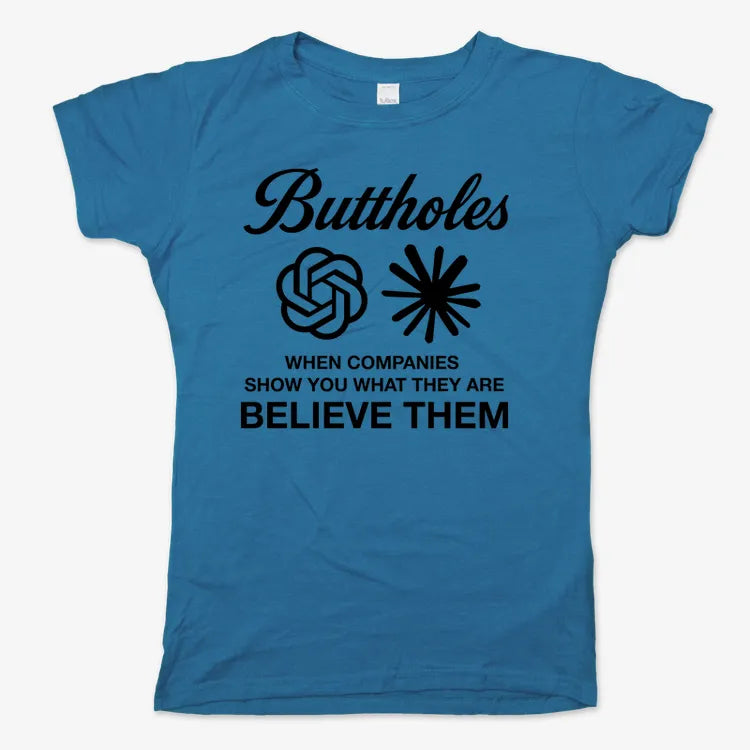 Buttholes: Believe them-Women's T-Shirt-Sky Blue