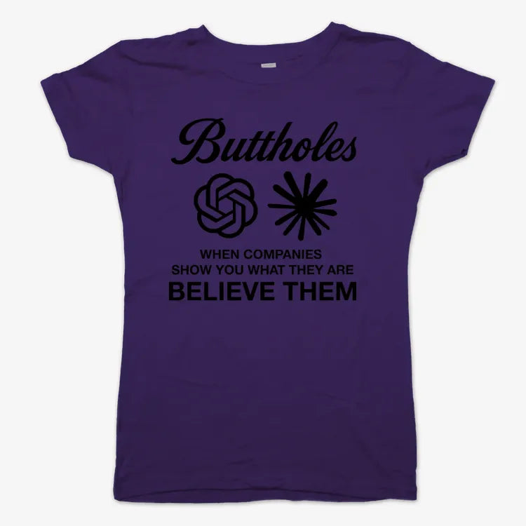 Buttholes: Believe them-Women's T-Shirt-Violet
