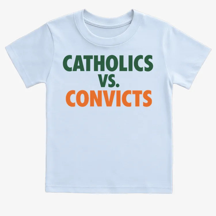 CATHOLICS vs. CONVICTS-Kids T-Shirt-Blue