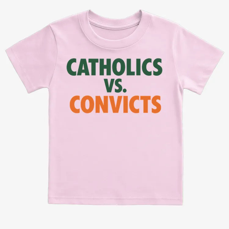 CATHOLICS vs. CONVICTS-Kids T-Shirt-Pink