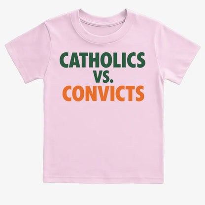 CATHOLICS vs. CONVICTS-Kids T-Shirt-Pink