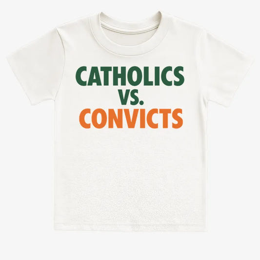 CATHOLICS vs. CONVICTS-Kids T-Shirt-White