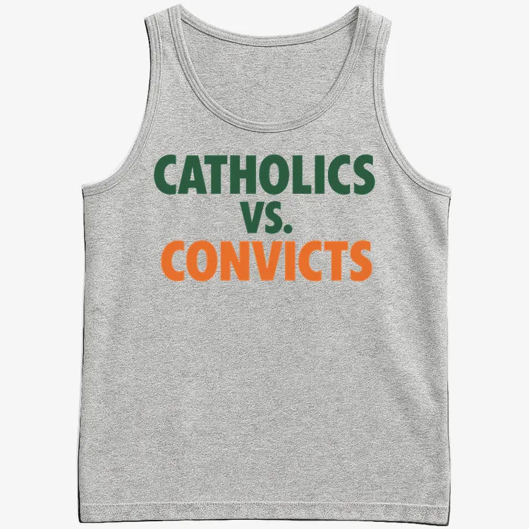 CATHOLICS vs. CONVICTS-Men's Tank Top-Gray Heather