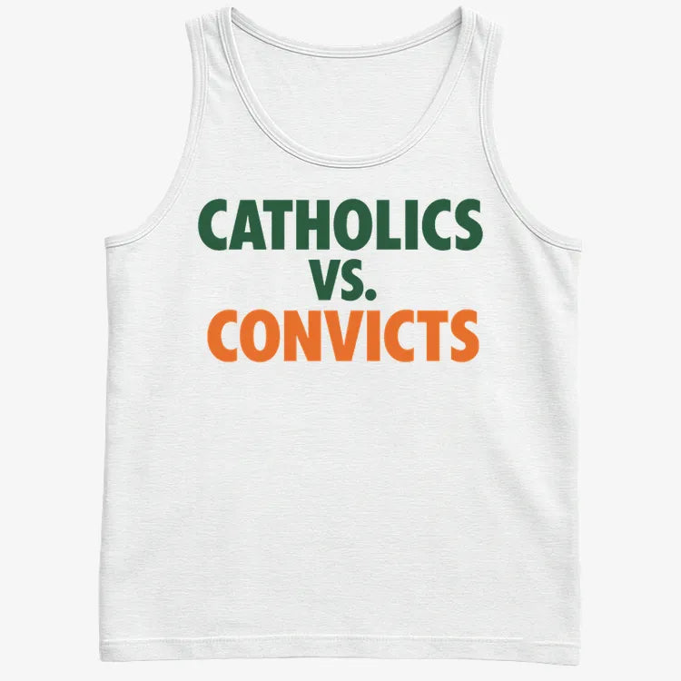 CATHOLICS vs. CONVICTS-Men's Tank Top-White