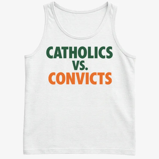 CATHOLICS vs. CONVICTS-Men's Tank Top-White