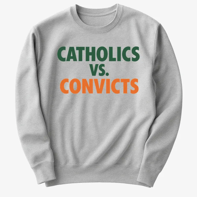 CATHOLICS vs. CONVICTS-Sweater-Gray Heather